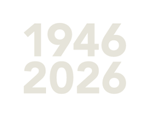 1946 bis 2026 Zahlen Banner von 1946 bis 2026