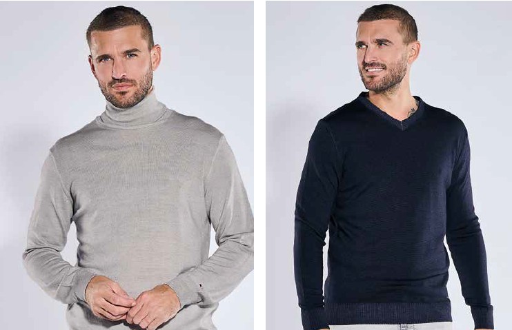 Emilio Adani Merino Pullover in beige und schwarz